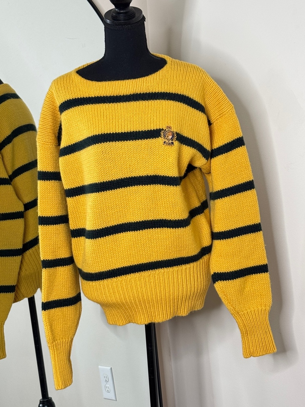 Polo Ralph Lauren Vintage90s Crest Striped 90s Sweater Yellow Blue Size M